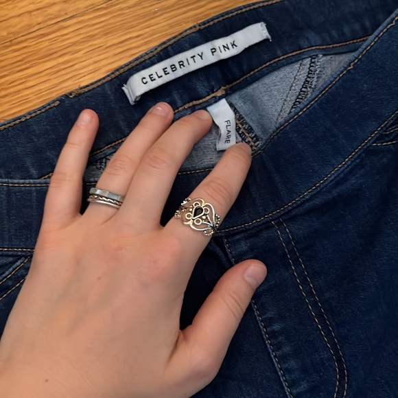 PINK flare jeans stretch cute denim! - Picture 3 of 4